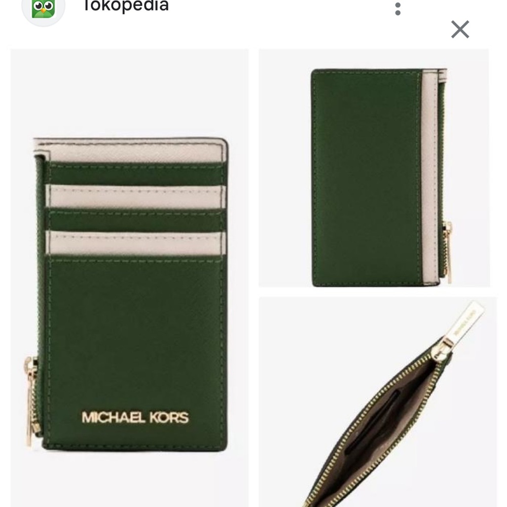 Michael Kors Green Card Holder - Picture 2 of 3